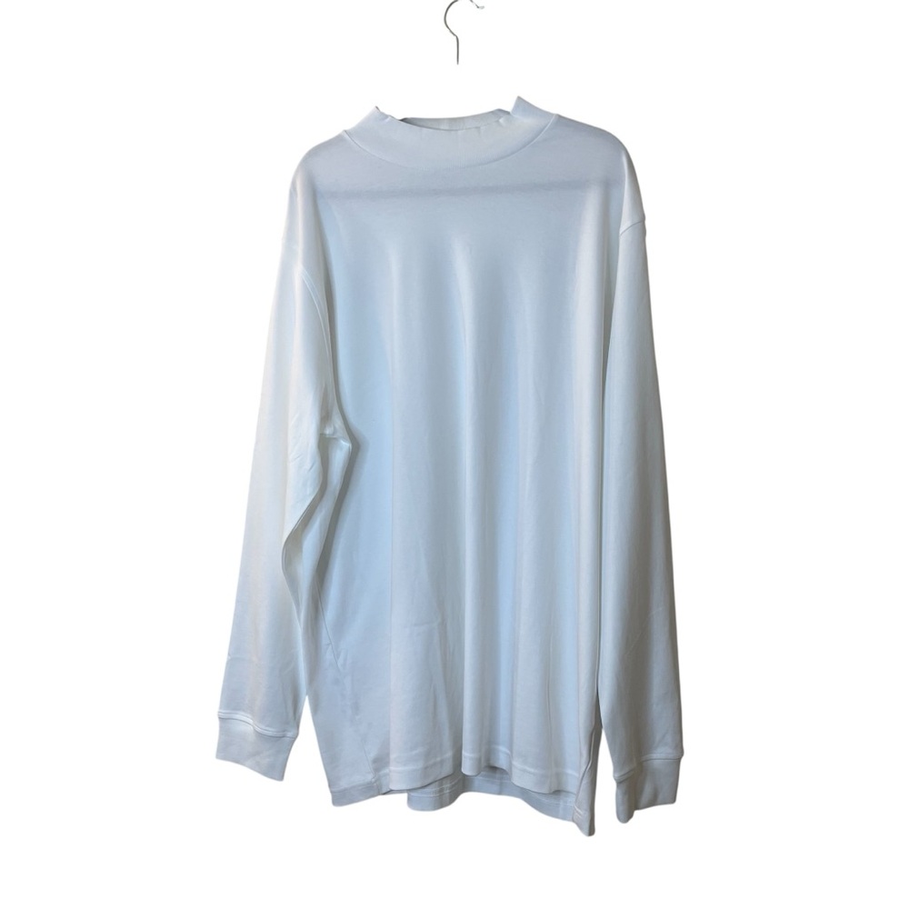 Lands' End White Long Sleeve Mock Neck Tee Sz XXXL